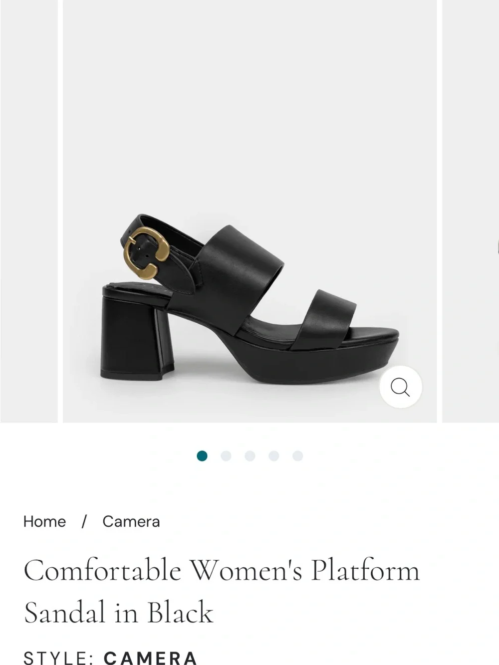 AEROSOLES Black Two-Strap Platform Sandal with Gold Buckle